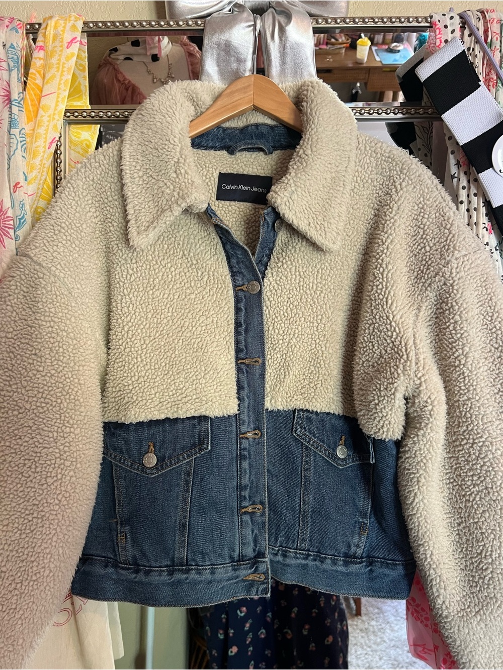 Calvin Klein Jeans Sherpa Denim Trucker Jacket